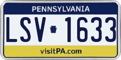PA license plate LSV1633