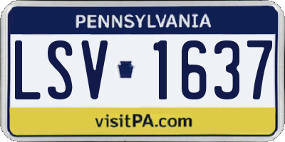 PA license plate LSV1637