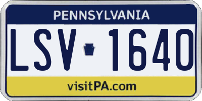 PA license plate LSV1640