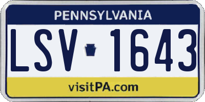 PA license plate LSV1643