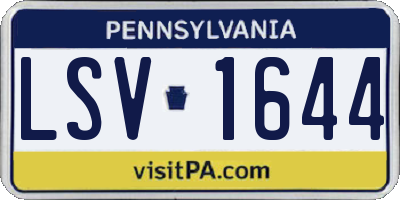 PA license plate LSV1644