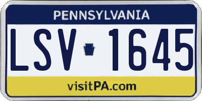 PA license plate LSV1645