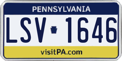 PA license plate LSV1646