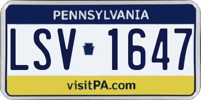 PA license plate LSV1647