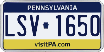 PA license plate LSV1650
