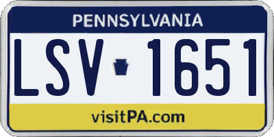 PA license plate LSV1651