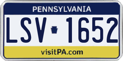 PA license plate LSV1652