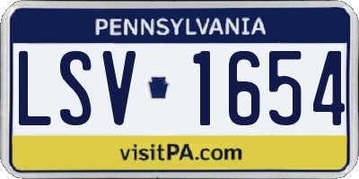 PA license plate LSV1654