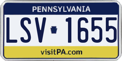 PA license plate LSV1655