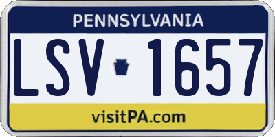 PA license plate LSV1657