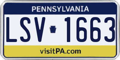 PA license plate LSV1663
