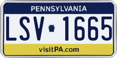 PA license plate LSV1665
