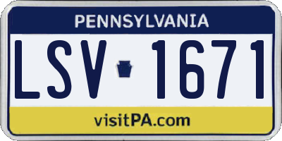 PA license plate LSV1671