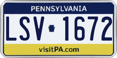 PA license plate LSV1672