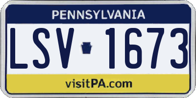 PA license plate LSV1673