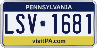 PA license plate LSV1681