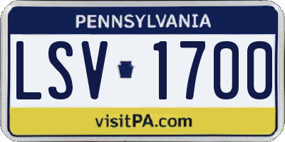 PA license plate LSV1700