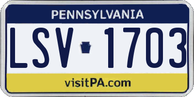 PA license plate LSV1703