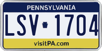 PA license plate LSV1704