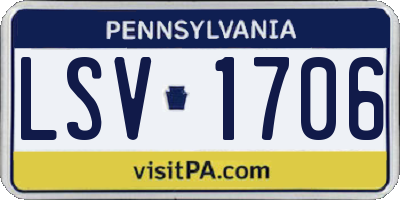 PA license plate LSV1706