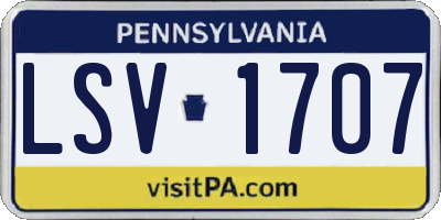 PA license plate LSV1707