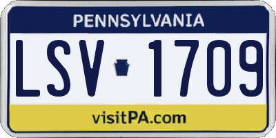 PA license plate LSV1709