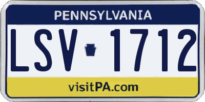 PA license plate LSV1712