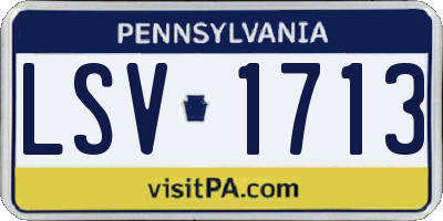 PA license plate LSV1713