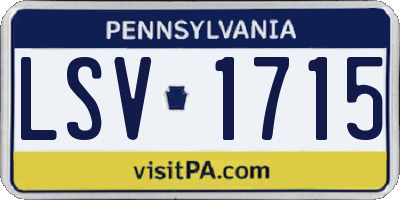 PA license plate LSV1715