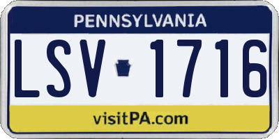 PA license plate LSV1716