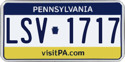 PA license plate LSV1717