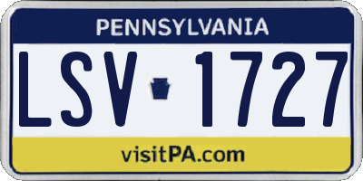 PA license plate LSV1727