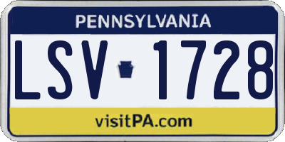 PA license plate LSV1728