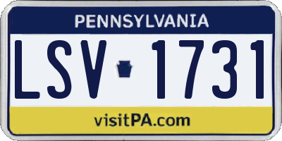 PA license plate LSV1731