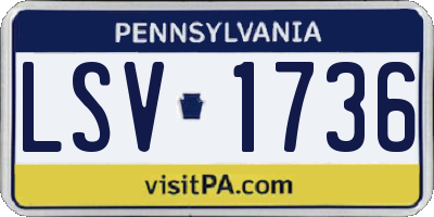 PA license plate LSV1736