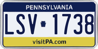 PA license plate LSV1738