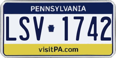 PA license plate LSV1742