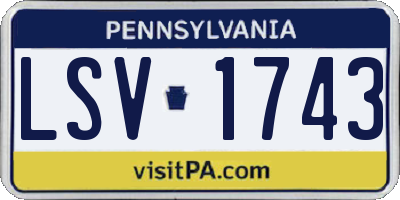 PA license plate LSV1743