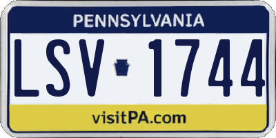 PA license plate LSV1744