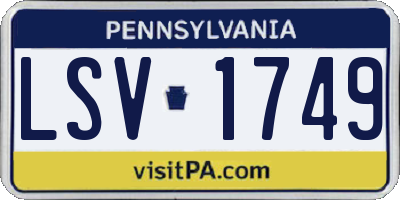 PA license plate LSV1749
