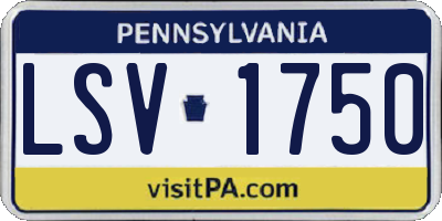PA license plate LSV1750