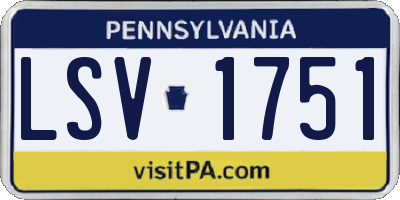 PA license plate LSV1751