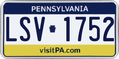 PA license plate LSV1752
