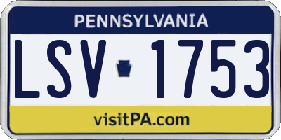 PA license plate LSV1753
