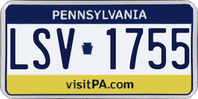PA license plate LSV1755