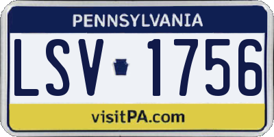 PA license plate LSV1756