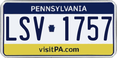 PA license plate LSV1757