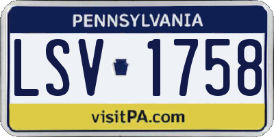 PA license plate LSV1758