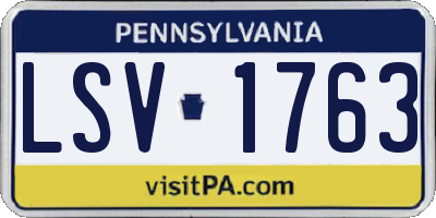 PA license plate LSV1763