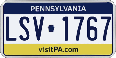 PA license plate LSV1767